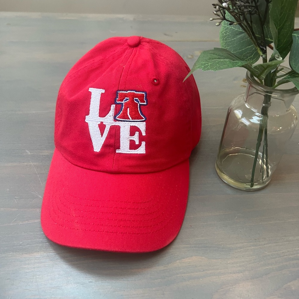 Phillies Red LOVE Baseball Cap